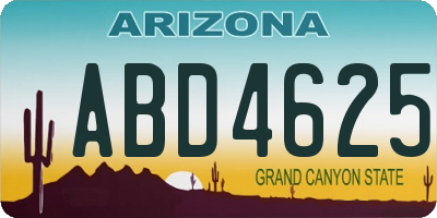 AZ license plate ABD4625