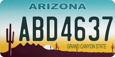 AZ license plate ABD4637