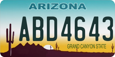AZ license plate ABD4643