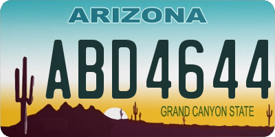 AZ license plate ABD4644