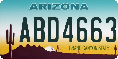 AZ license plate ABD4663