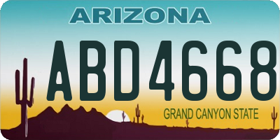 AZ license plate ABD4668