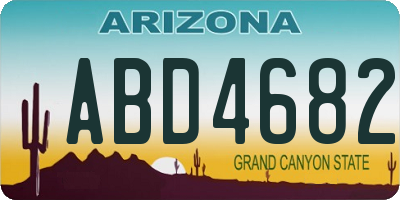 AZ license plate ABD4682