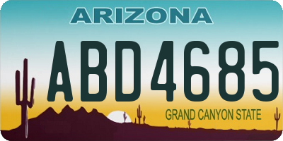 AZ license plate ABD4685