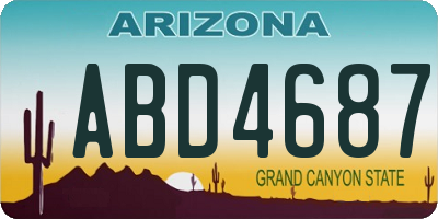 AZ license plate ABD4687