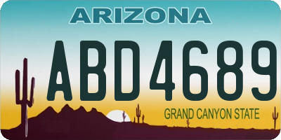 AZ license plate ABD4689