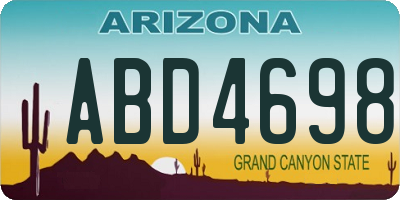 AZ license plate ABD4698