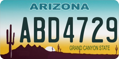 AZ license plate ABD4729