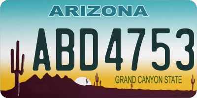 AZ license plate ABD4753