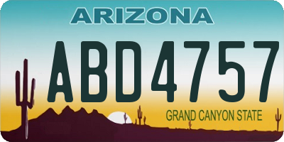 AZ license plate ABD4757