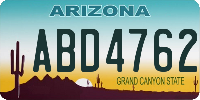 AZ license plate ABD4762