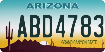 AZ license plate ABD4783