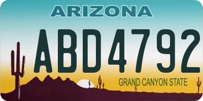AZ license plate ABD4792