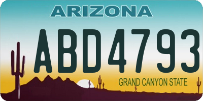 AZ license plate ABD4793