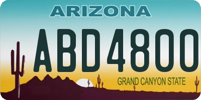 AZ license plate ABD4800