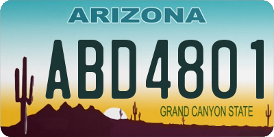 AZ license plate ABD4801
