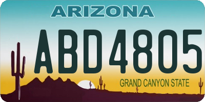 AZ license plate ABD4805