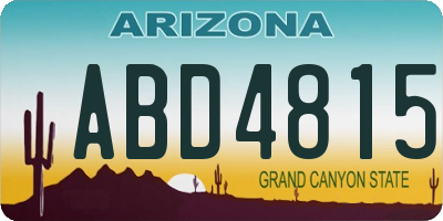 AZ license plate ABD4815