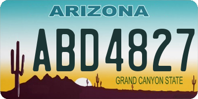 AZ license plate ABD4827