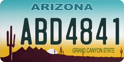 AZ license plate ABD4841