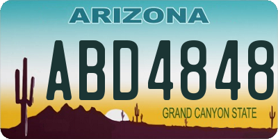 AZ license plate ABD4848