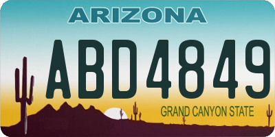 AZ license plate ABD4849