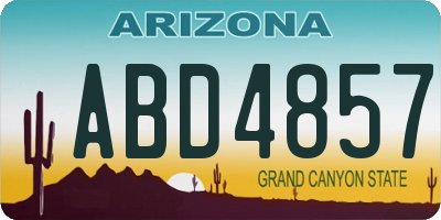 AZ license plate ABD4857