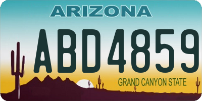 AZ license plate ABD4859