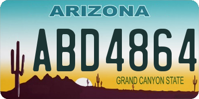 AZ license plate ABD4864
