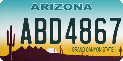 AZ license plate ABD4867