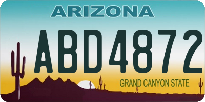 AZ license plate ABD4872