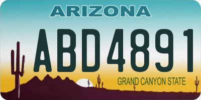 AZ license plate ABD4891