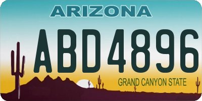 AZ license plate ABD4896