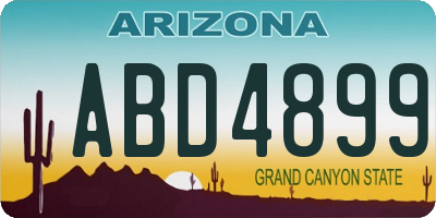 AZ license plate ABD4899