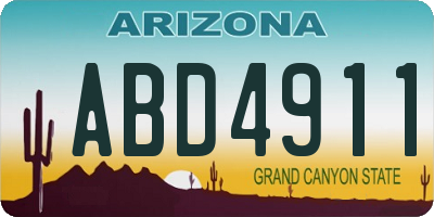 AZ license plate ABD4911