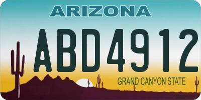 AZ license plate ABD4912
