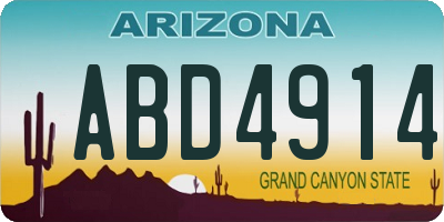 AZ license plate ABD4914