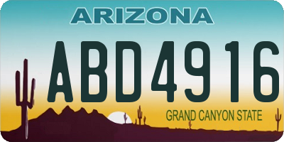 AZ license plate ABD4916