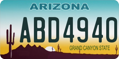 AZ license plate ABD4940