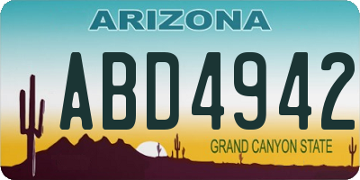AZ license plate ABD4942
