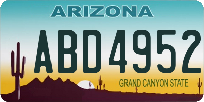 AZ license plate ABD4952