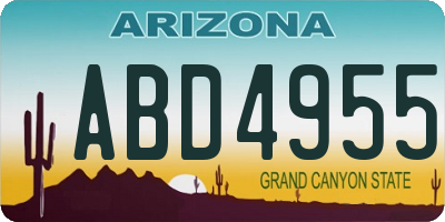 AZ license plate ABD4955
