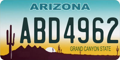 AZ license plate ABD4962