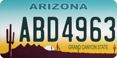 AZ license plate ABD4963