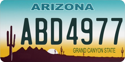 AZ license plate ABD4977