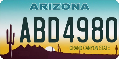 AZ license plate ABD4980