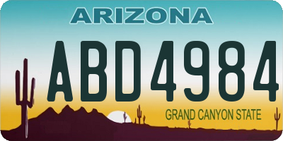 AZ license plate ABD4984