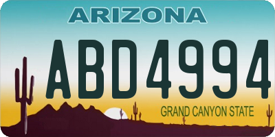 AZ license plate ABD4994