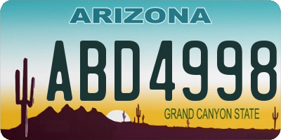 AZ license plate ABD4998