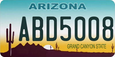 AZ license plate ABD5008